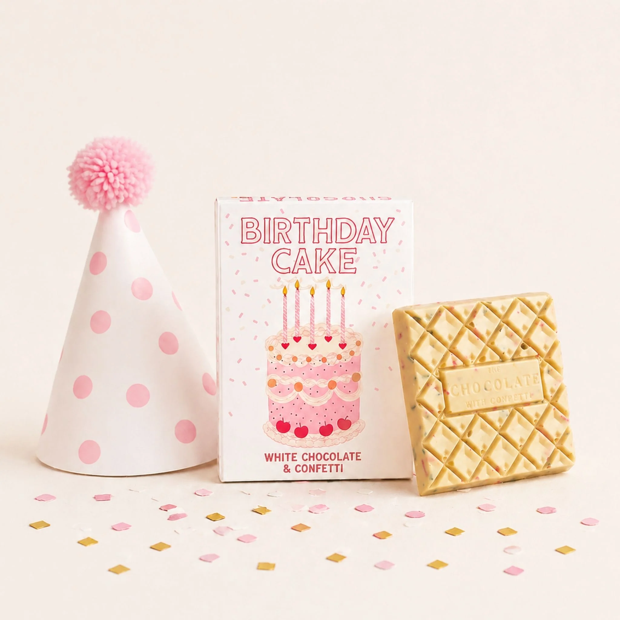 Birthday Cake White Chocolate & Confetti Bar