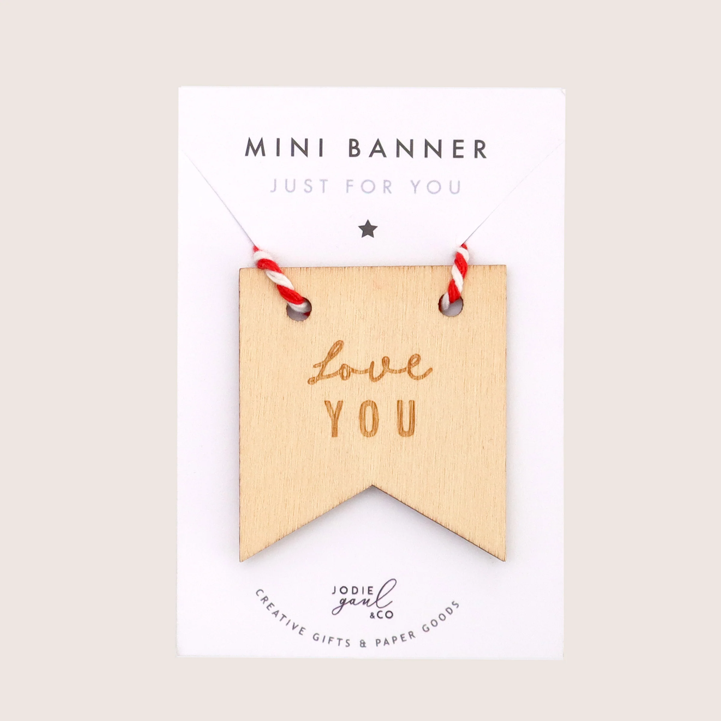 Love You Mini Wooden Banner