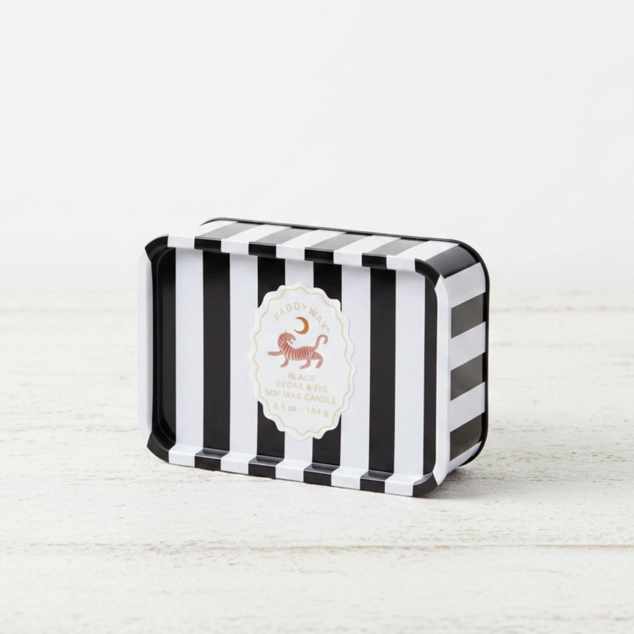 A Dopo Tiger Printed Tin Candle - Black Cedar & Fig