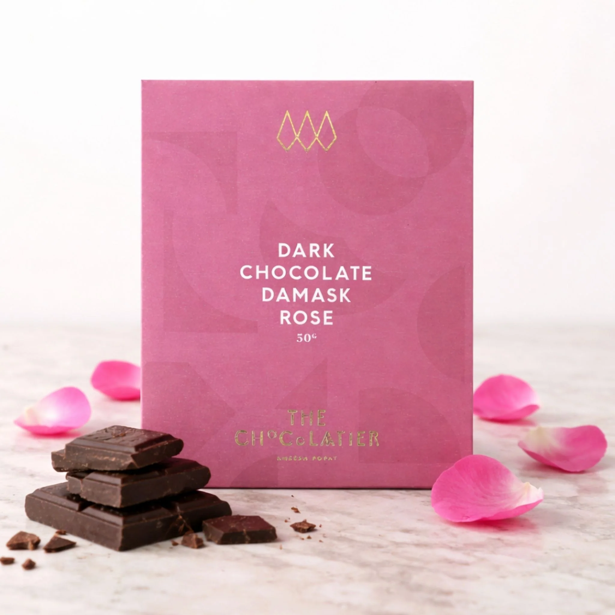 The Chocolatier - Damask Rose Dark Chocolate Bar